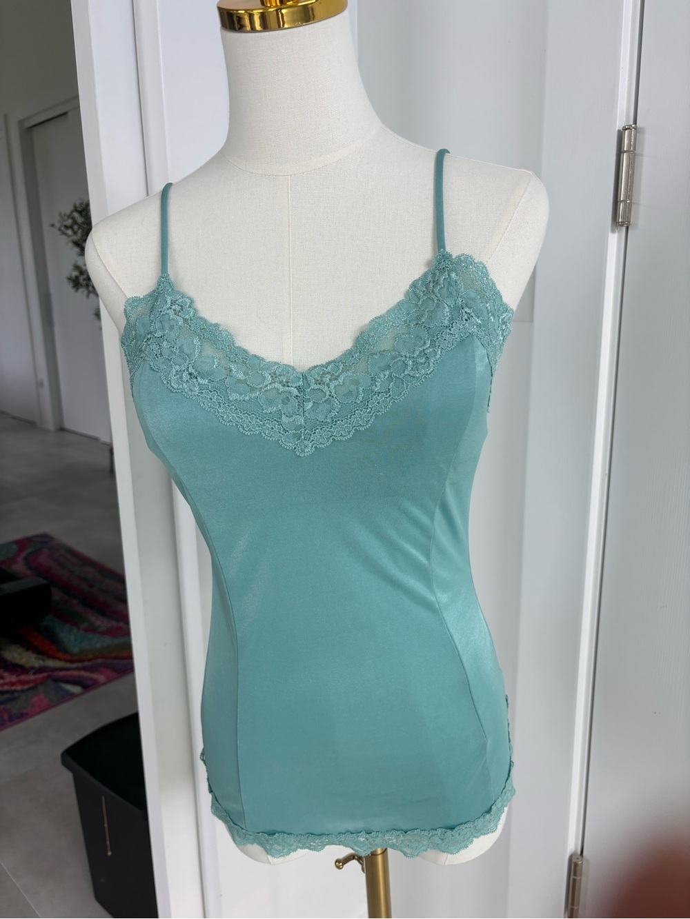 Victoria's Secret Teal Lace-Trim Camisole